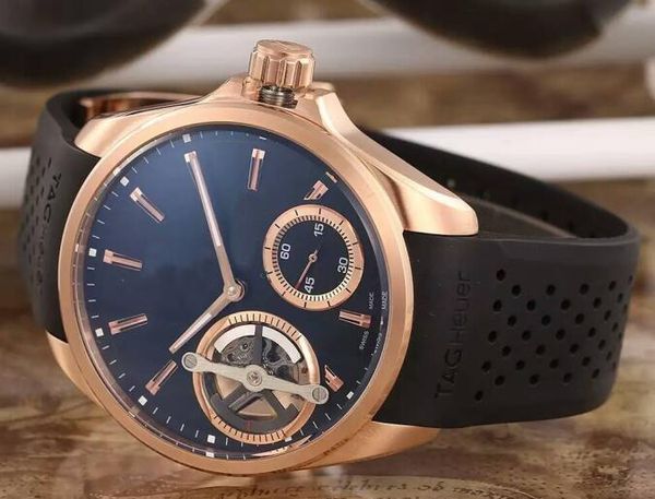 

luxury automatic machine men's wristwatch multifunctional leisure fashionable rubber men's fashion sports shock wristwatche's, Slivery;brown