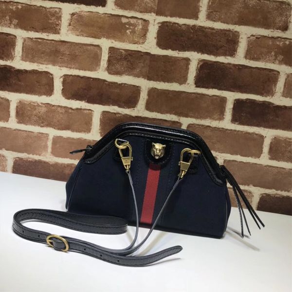 

2018 new famous fashion brand women shoulder bag imported from italy deerskin oblique bag tiger head metal riveted decorative mini luxury ba
