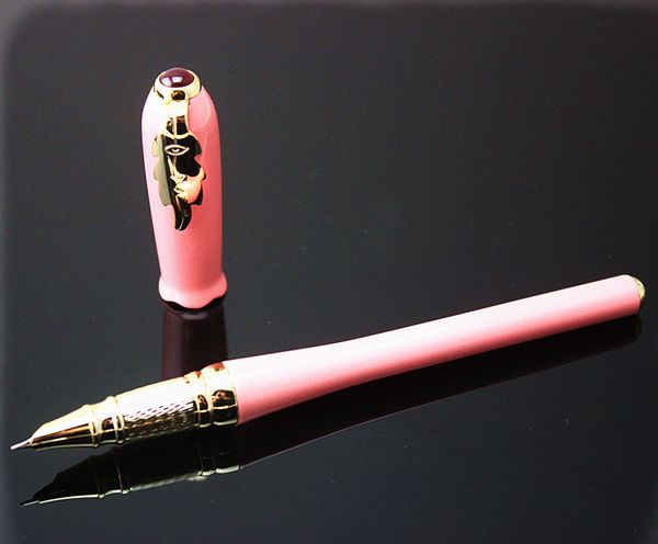 

luxury picasso pimio pink gold clip 0.38mm fountain pen with diamond luxury metal gift pens inking pen ing