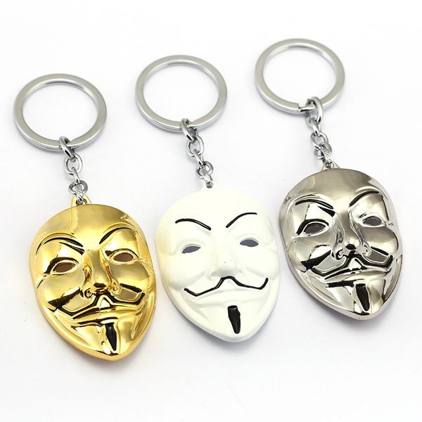 

v для vendetta брелок 3 цвета маска брелок горячий фильм брелок держатель кулон chaveiro ювелирные изделия сувенир ys10015, Silver