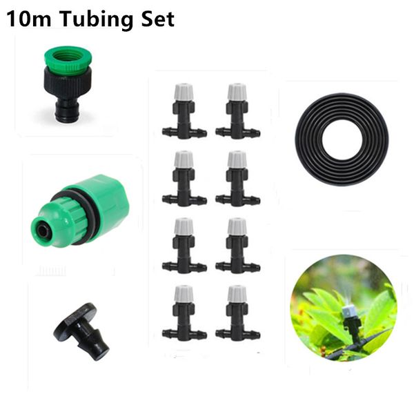 

10m tubing + 10pcs sprinkler drip irrigation system plant automatic self watering garden hose micro drip garden watering bj01d