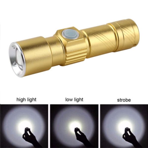 

xpe q5 usb led flashlight 3 modes zoomable torch rechargeable inside battery portable waterproof hunting mini led lanterna dhl