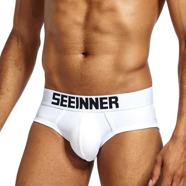 

wholesale men underwear briefs underpants gay solid color cotton comfortable panties shorts, Black;white