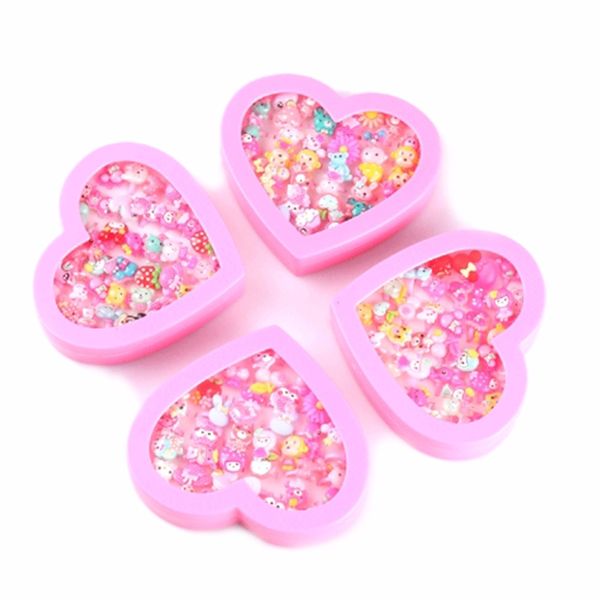 

36pcs/set children girls' cartoon rings kids rings for girls flower cartoon animal ring finger with heart display box, Golden;silver