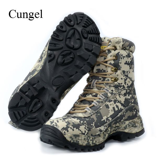 

cungel outdoor hiking shoes camouflage sneakers men winter/autumn waterproof nylon boots male trekking climbing shoes
