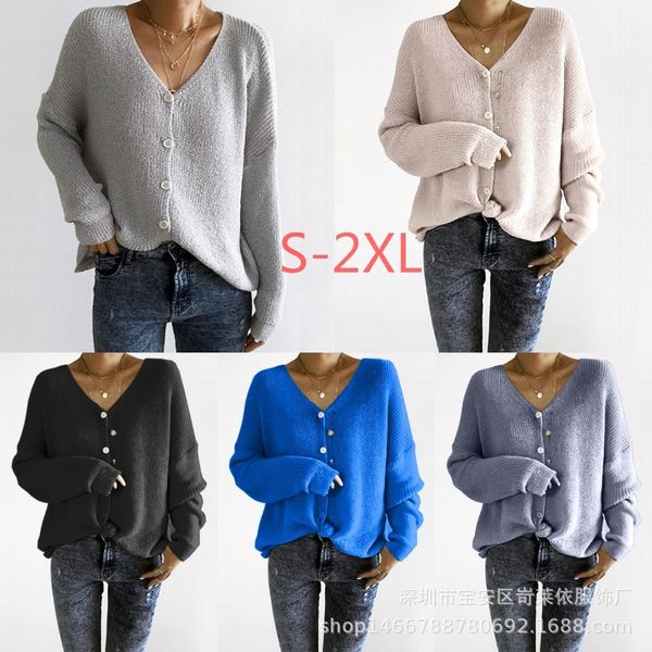 

v-образным вырезом кнопки кардиган свитер женщин, White;black