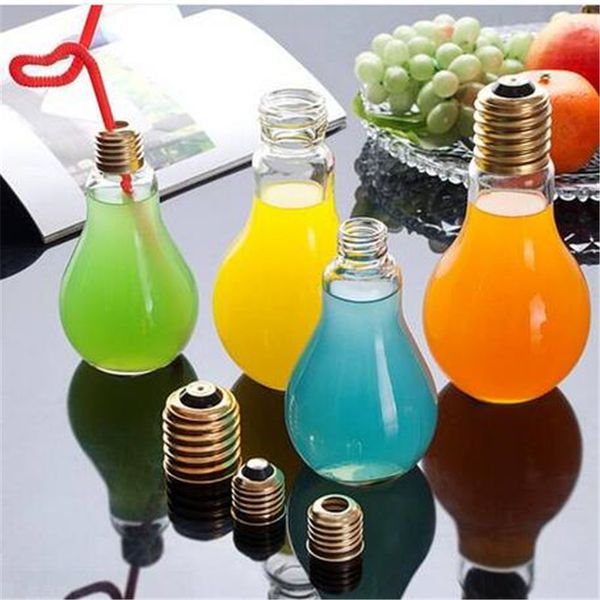 

loverly fashion drink glass light bulb shaped bottle drink cup water bottle sports drinking leak proof milk juice brief cute cup