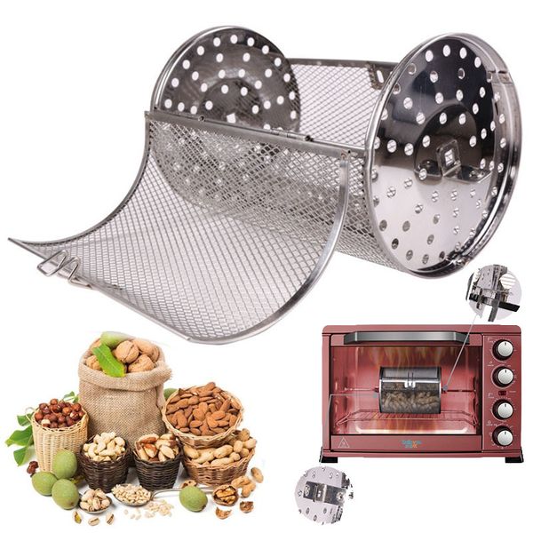 

12x18 см части барабана из нержавеющей стали жареная клетка вращающаяся духовка сетка барбекю жареная кофейная боб орех орех жаровня клетка