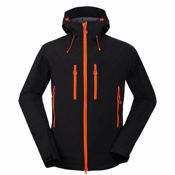 

men's soft shell jacket outdoor windproof skiing jackets snow waterproof hiking jackets outdoor thick winter coats trekking camping, Black;brown