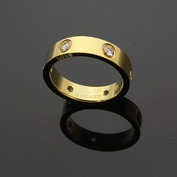 Moda jewerly 316l titânio aço 18k rosa banhado a ouro carter parafuso amor anel para mulher homem anel de casamento 18k banhado a ouro jóias finas