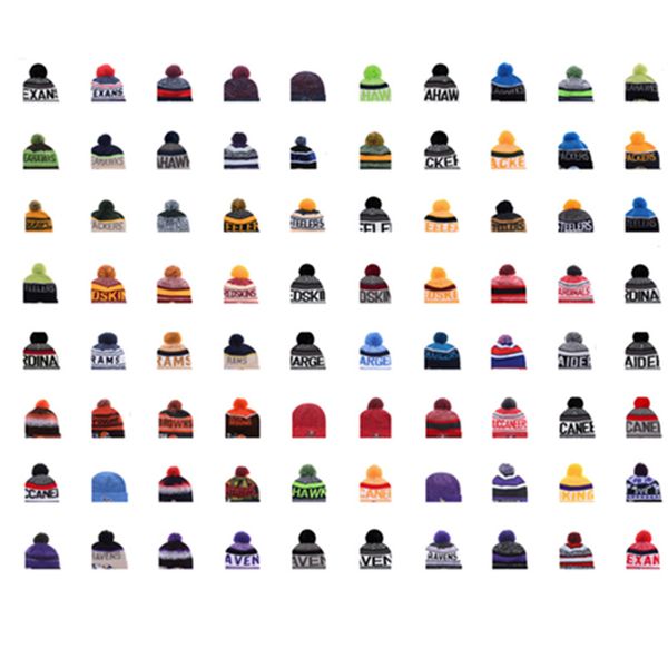 

2018 team beanies caps pom sports hats mix match order 18 teams all caps in stock knit hat hat more 5000+styles, Blue;gray
