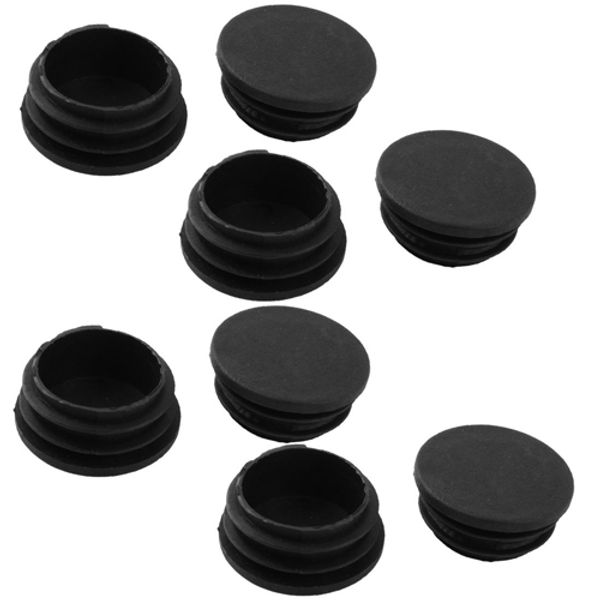 

100% new plastic round caps tubing tube insert covers 38mm dia 8 pcs black