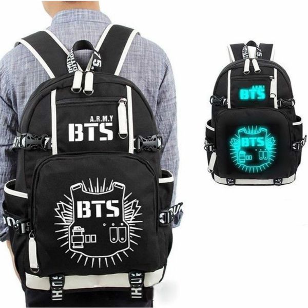 

[NEWTALL] KPOP Bangtan Boys Luminous Рюкзак плеча Книга Сумка V Вентиляторы школы Дорожная сумка 17