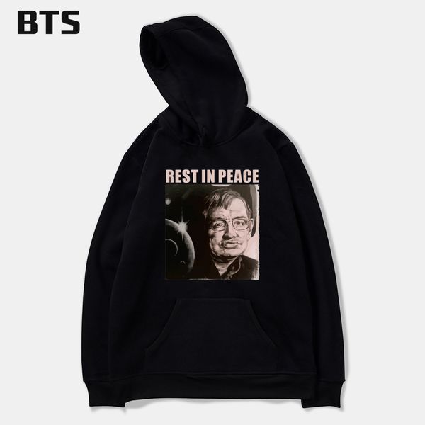 

r.i.p.hawkin rest in peace oversized hoodie print creative male commemorating great physicists hoodie sweatshirt, Black