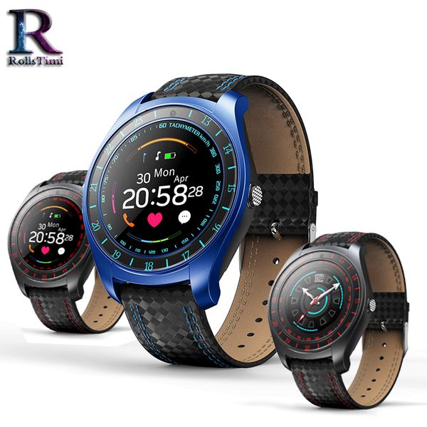 

rollstimi heart rate monitor smart watch with touch screen support sim card digital watch fitness tracker camera wrist men, Slivery;brown