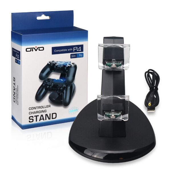 

For p 4 game con ole gamepad led dual u b charger dock mount charging tand holder