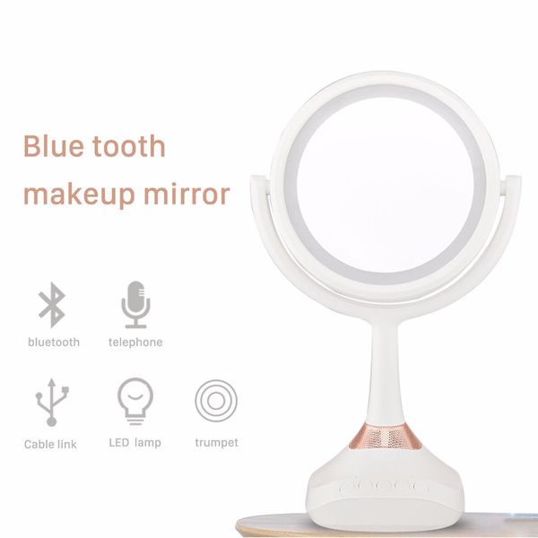 

5x magnifying led double sided makeup mirror bluetooth hands-speakerphone