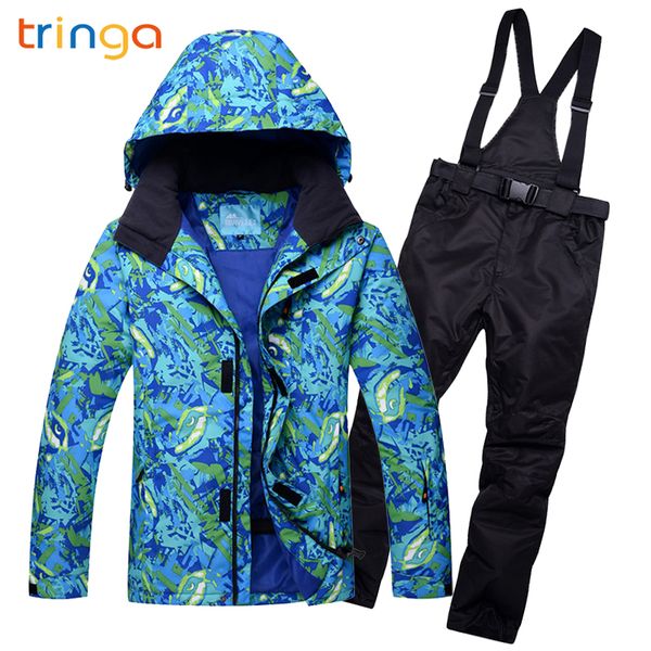

tringa 2018 new men outdoor -30 thermal winter ski suit waterproof windproof snowboard jacket pants climbing snow skiing clothes