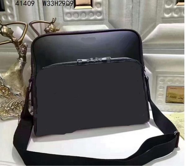 

black real leather men large messenger bags 2018 new style genuine leather cowhide cross body bag computer bag briefcase n41409
