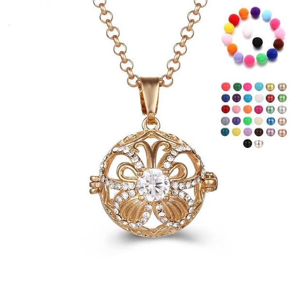 

new pearl accessories disffuser luminous dolphins necklaces locket essential oil diffuser necklaces hollow out locket cage pendant necklace, Silver