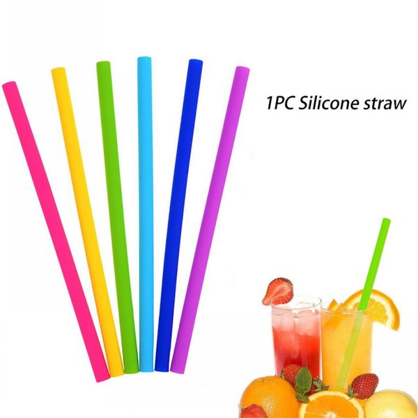 

colorful silicone straws for cups food grade 25cm silicone straight bent straws for bar home drinking straws