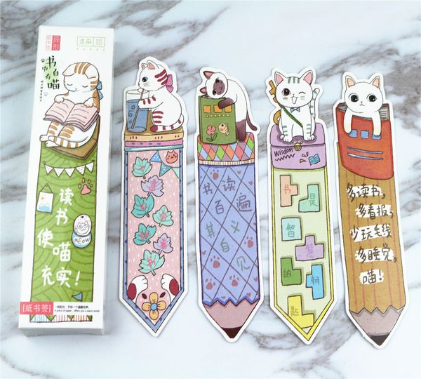 

30pcs very cute cat bookmark writing stationery regalo marcadores gift bookmark suministros de oficina de la escuela regalo