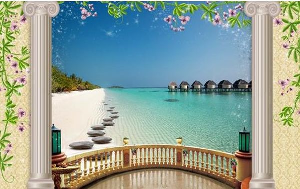 

custom p murals 3d sea view wallpaper for walls 3 d for living room