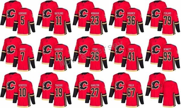

2017 2018 New Style Red 7 T.J Brodie Jerseys Calgary Flames Custom 93 Sam Bennett 79 Micheal Ferland 36 Troy Brouwer 26 Michael Stone Red