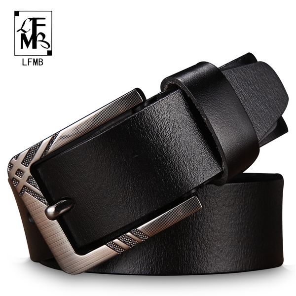 

lfmb]male genuine leather strap leather belt men genuine belt men designer belts cinto masculino, Black;brown