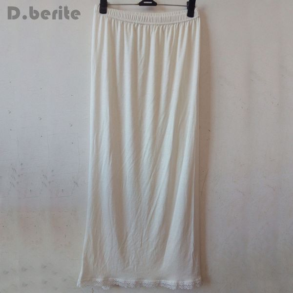 

women waist slip lady black white long underskirt soft and comfortable cotton length 70cm petticoat half slips new yyy9381