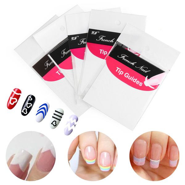 

22 sheet/set french style nail sticker wave straight curved guide tips wave shape decal manicure nail art decorationtools, Black