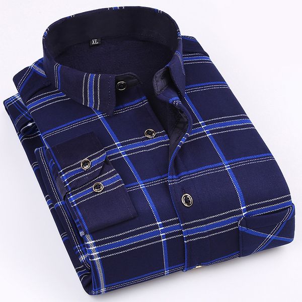 

batmo 2018 new arrival winter thicked plaid casual shirts men,men's printed warm shirts ,plus-size cs20, White;black
