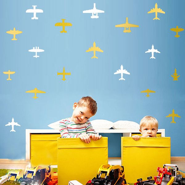 

3d cartoon airplane wall stickers wallpaper for nursery children kids bedroom wall poster kindergarten ing