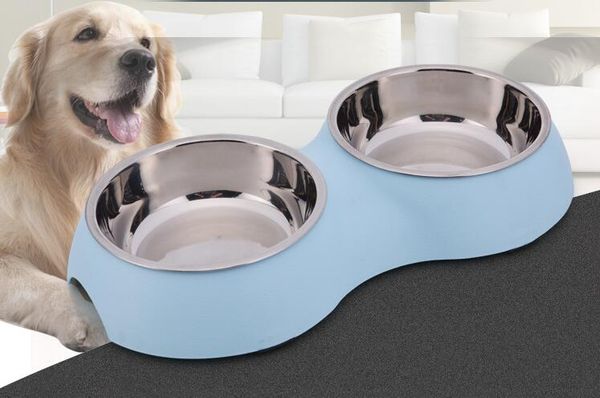 2020 Stainless Steel Pet Dog Bowl Puppy Dogs Double Bowls Feeder