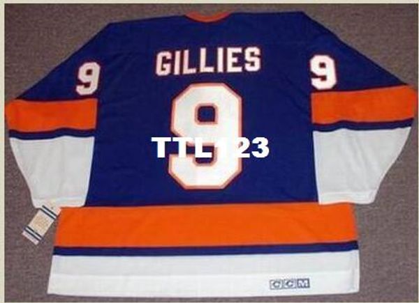 

men #9 clark gillies new york islanders "rookie" 1974 ccm vintage home hockey jersey or custom any name or number retro jersey, Black;red