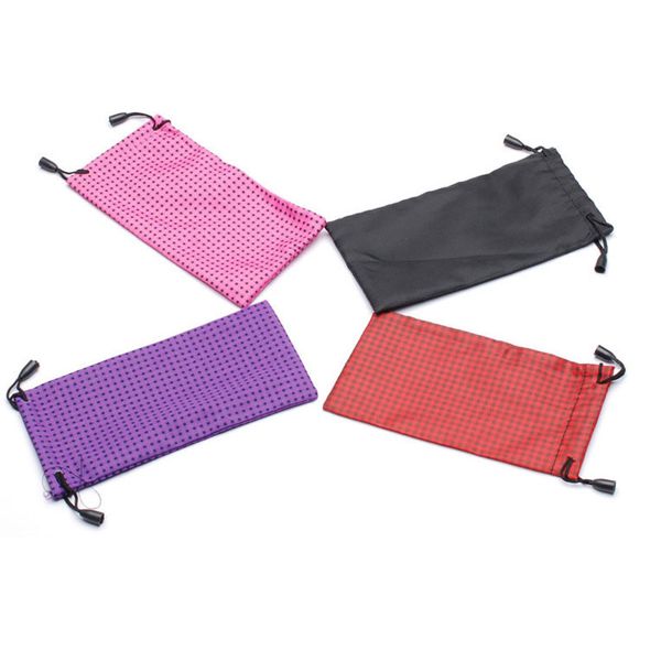 

wholesale 20pcs/lot glasses case soft waterproof plaid cloth sunglasses bag glasses pouch eyewear accessories black color ing
