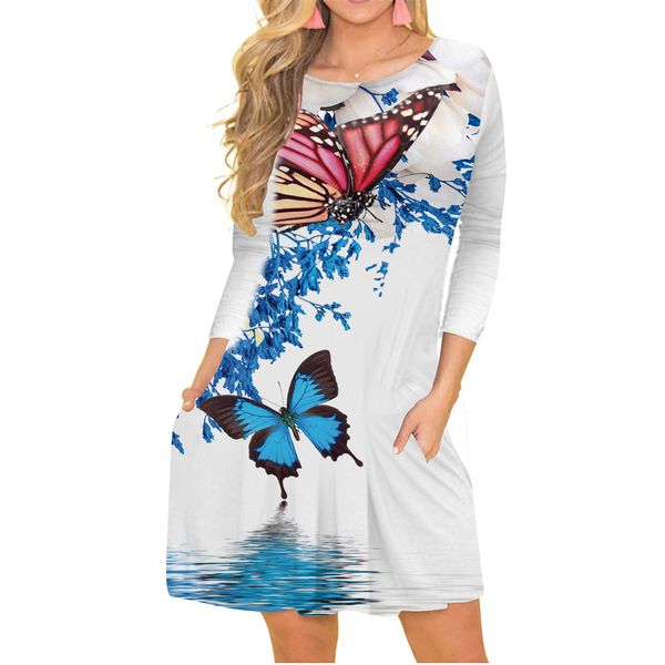 

designer women dresses women's dress dress, 100% autumn, 3d cotton printed long-sleeved girls fashion t-shirt in skirt club night s gxd, Black