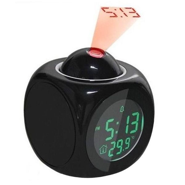 

digital lcd display colorful voice projection wake up alarm clock weather station led with temperature wake up projector clock