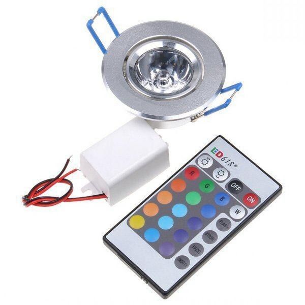 6pcs LED Light Bulbs Lamp 3W RGB 16 Colors Spot Light AC85-265V + IR Remote Control RGB LED Ceiling Downlight