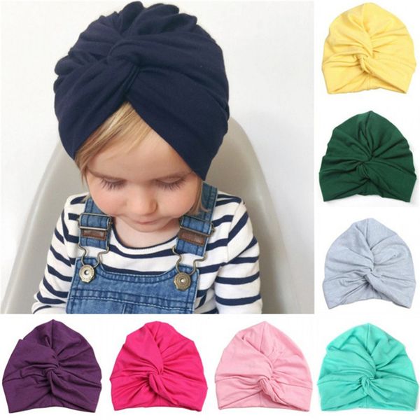 Novo Design Bonito Do Bebê Macio Turbante Headband Nó Chapéu Menina Verão Inverno Outono Chapéu de Primavera estilo Boêmio Crianças Boné Recém-nascido para meninas do bebê