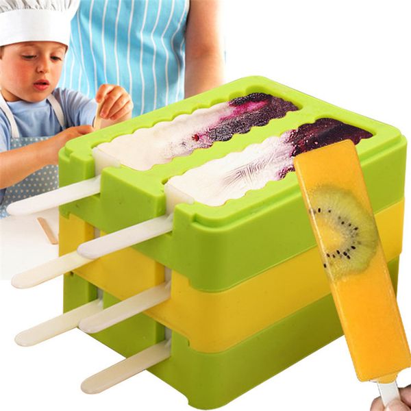 

household 4 colors ice cream molds popsicle molds ice cream tools summer diy ice making mould t3i0271
