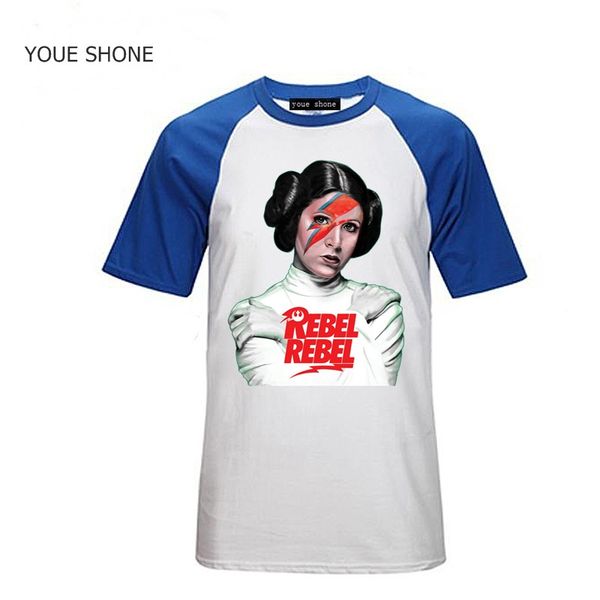 

new fashion t shirt yoda darth vader tshirt camiseta david bowie jedi t-shirt man casual leia rebel t shirt hiphop tee pullover polost, White;black