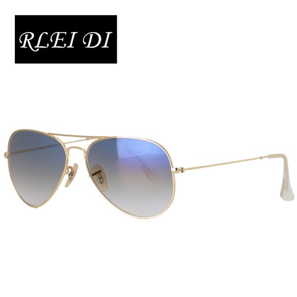 

rlei di highest quality men women unisex classic sunglasses gold frame blue gradient glass 58mm lens glasses eyewear for driving, White;black