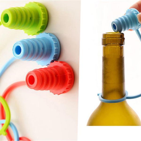 

anti-lost silicone bottle ser hanging button red wine beer cap plug wine sers bar tools ffa335 500pcs