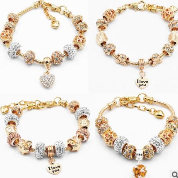 

luxury jewelry designer bracelets for women crystal diy beaded heart pendant coloured glaze bracelets fashion, Black