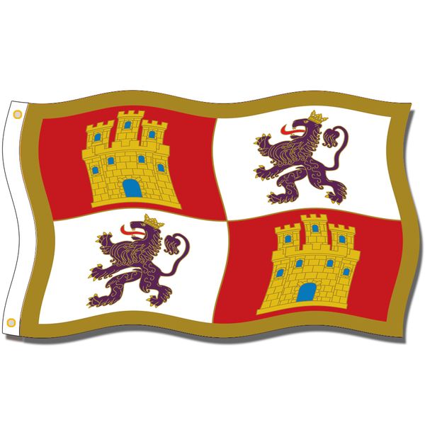 

good flag] banner_of_arms crown of_castille hab flags 3x5ft 150x90cm 100% polyester,canvas head with metal grommet,used indoors or outdoors
