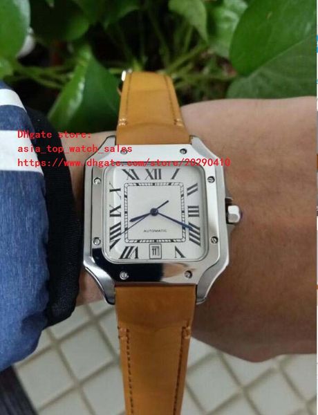 

лучшая версия высокое качество 100 сталь XL W20073X8 42 мм белый циферблат Кожаный ремешок Азия механические автоматические мужские часы