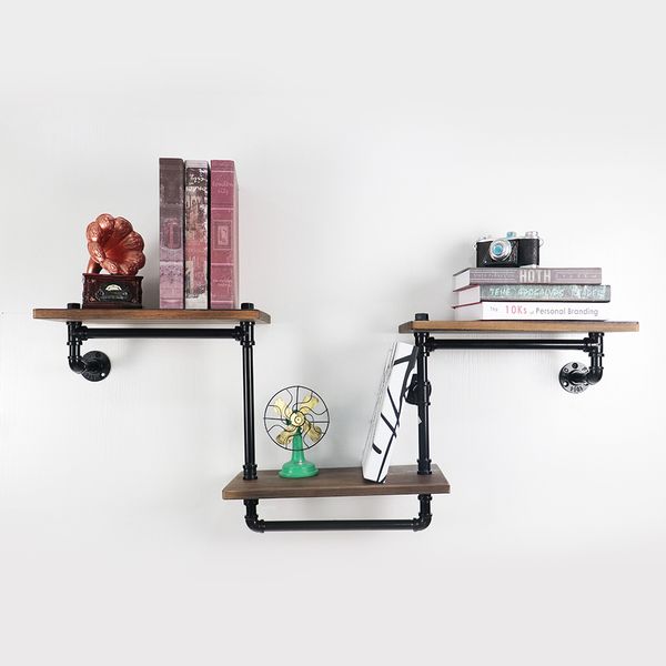 

industrial pipe floating ladder shelf rustic vintage ladder display rack towel bar floating cloth rack corner shelf