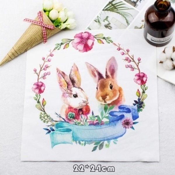 Camiseta Coelhos Patches Etiqueta Dos Desenhos Animados DIY Adesivos Para T camisa Engraçado Ferro-em Transferências Remendos Para Roupas