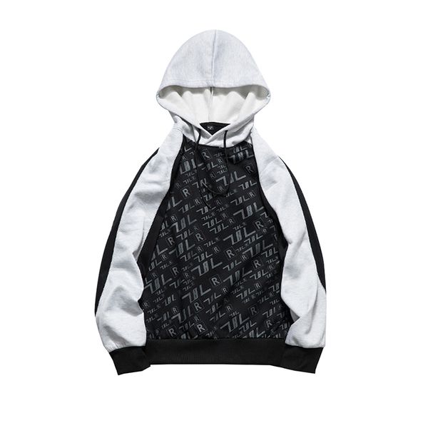 

young men fake 2pcs skateboard hoodies autumn new 2018 pullovers clothing sweatshirts hooded, Black
